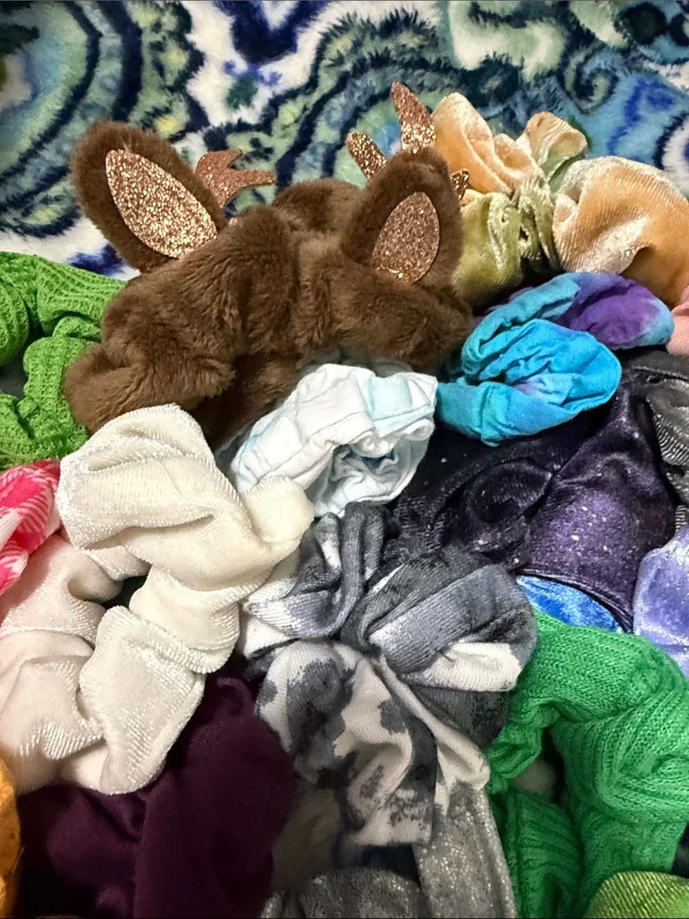 45 Assorted Kids Hair Scrunchie Pack - Multicolor